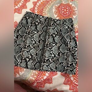 Leather Snakprint Skirt